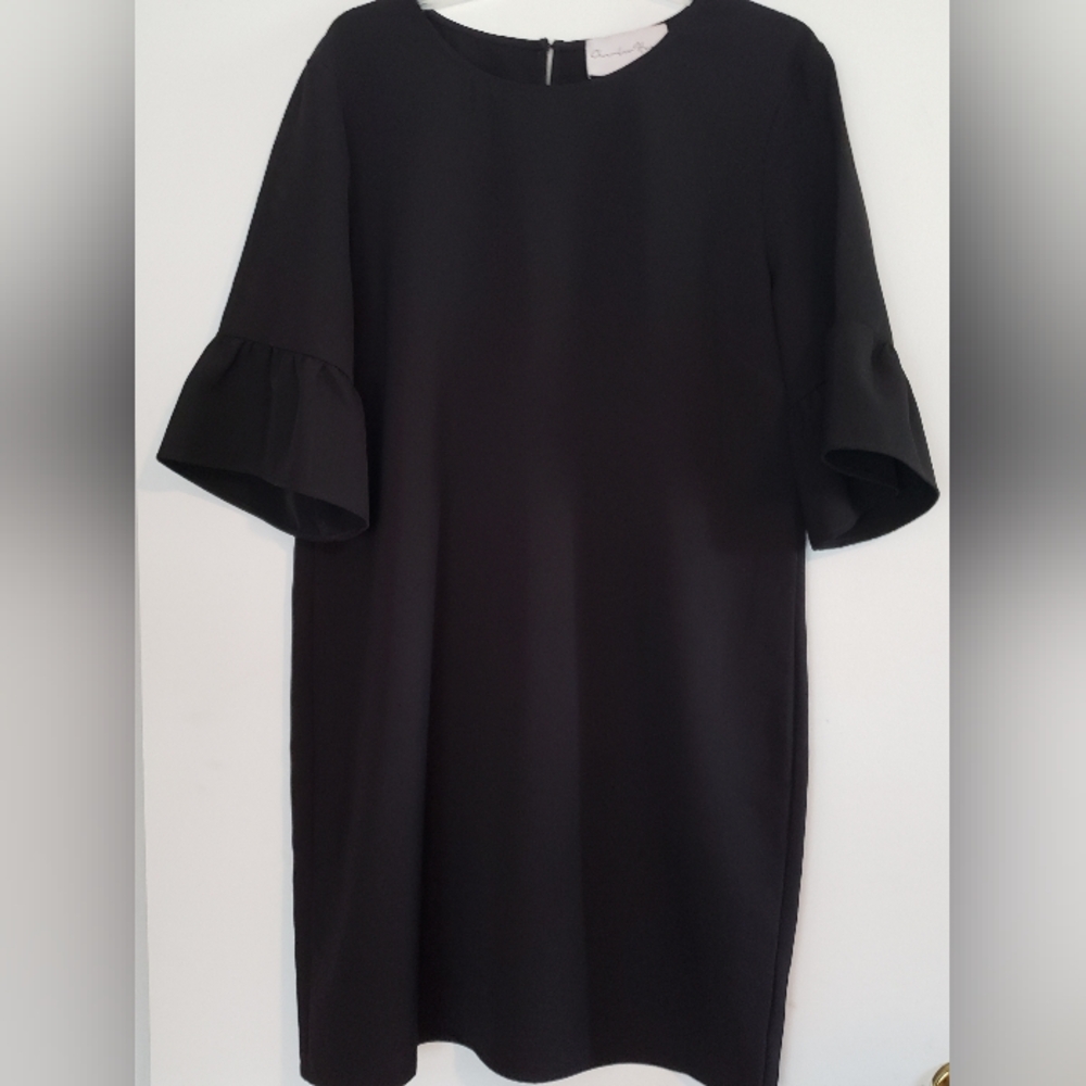 Charles Henry Black Dress With Bell Sleeves Size XL Midi